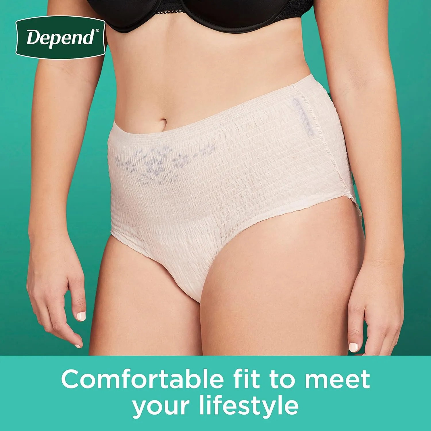 Depend Fresh Protection Adult Incontinence & Postpartum Bladder Leak Underwear for Women, Disposable, Maximum, Extra-Extra-Large, Blush, 44 Count (2 Packs of 22), Packaging May Vary