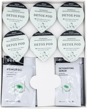 Detox - OxyGeneo Oxygen Facial CO2 Therapy Machine, Geneo Type Pods, Home Facial, 6 Pods   6 Primer Gel   6 Detoxifying Serum After Treatment (NEW FORMULA less foam)