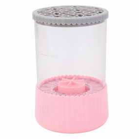 Electric Makeup Brush Cleaner, USB Plug in 7000rpm Makeup Brush Cleaner and Dryer. Innovative transparent design for thorough cleaning. Cleans multiple brushes at once. (Pink)
