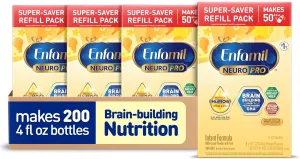 Enfamil NeuroPro Baby Formula, MFGM* 5-Year Benefit, Expert-Recommended Brain-Building Omega-3 DHA, Exclusive Immune Supporting HuMO6 Blend, Infant Formula Powder, Baby Milk, 31.4 Oz, Pack of 4
