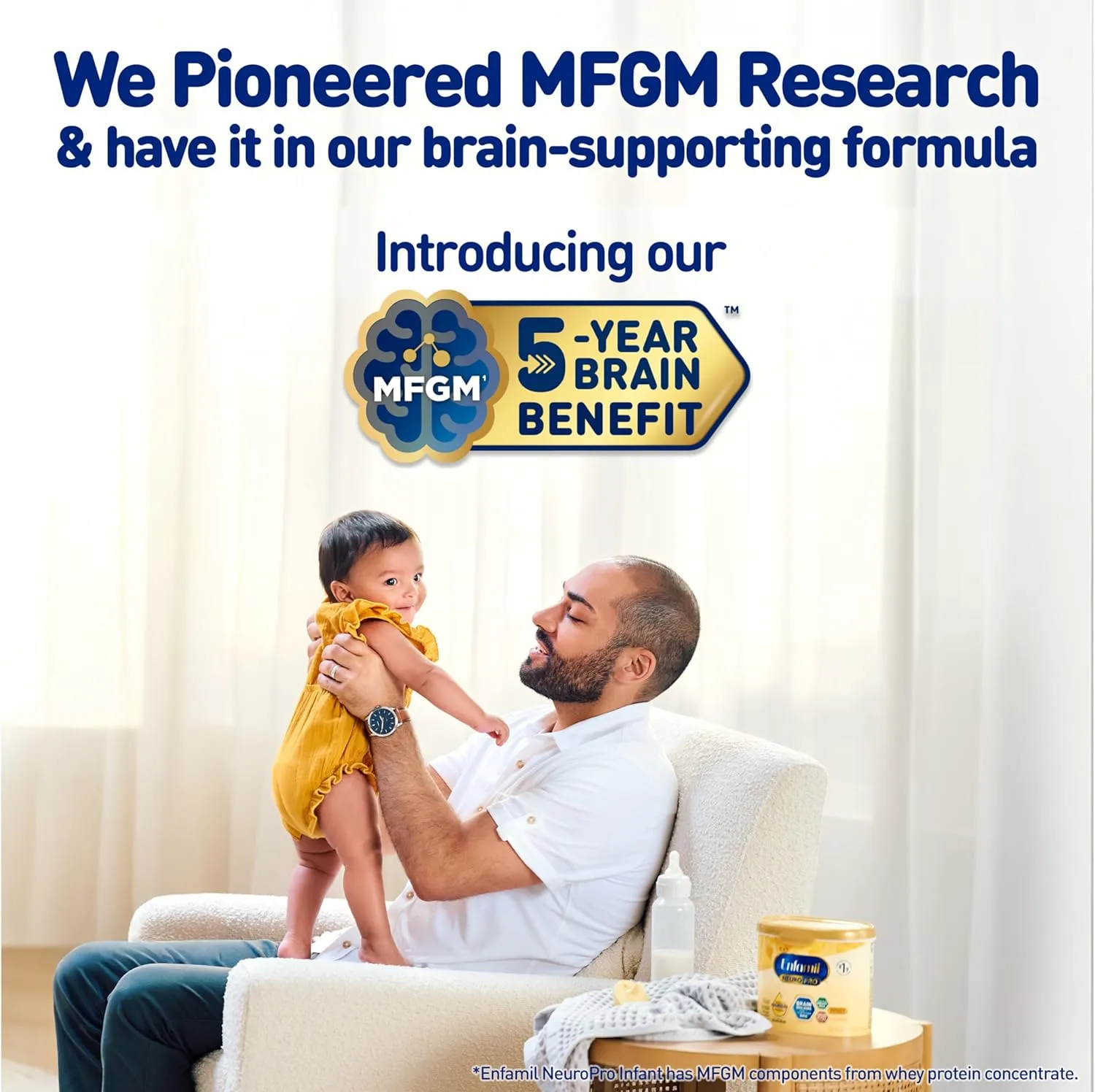 Enfamil NeuroPro Baby Formula, MFGM* 5-Year Benefit, Expert-Recommended Brain-Building Omega-3 DHA, Exclusive Immune Supporting HuMO6 Blend, Infant Formula Powder, Baby Milk, 36.4 Oz (Pack of 4)