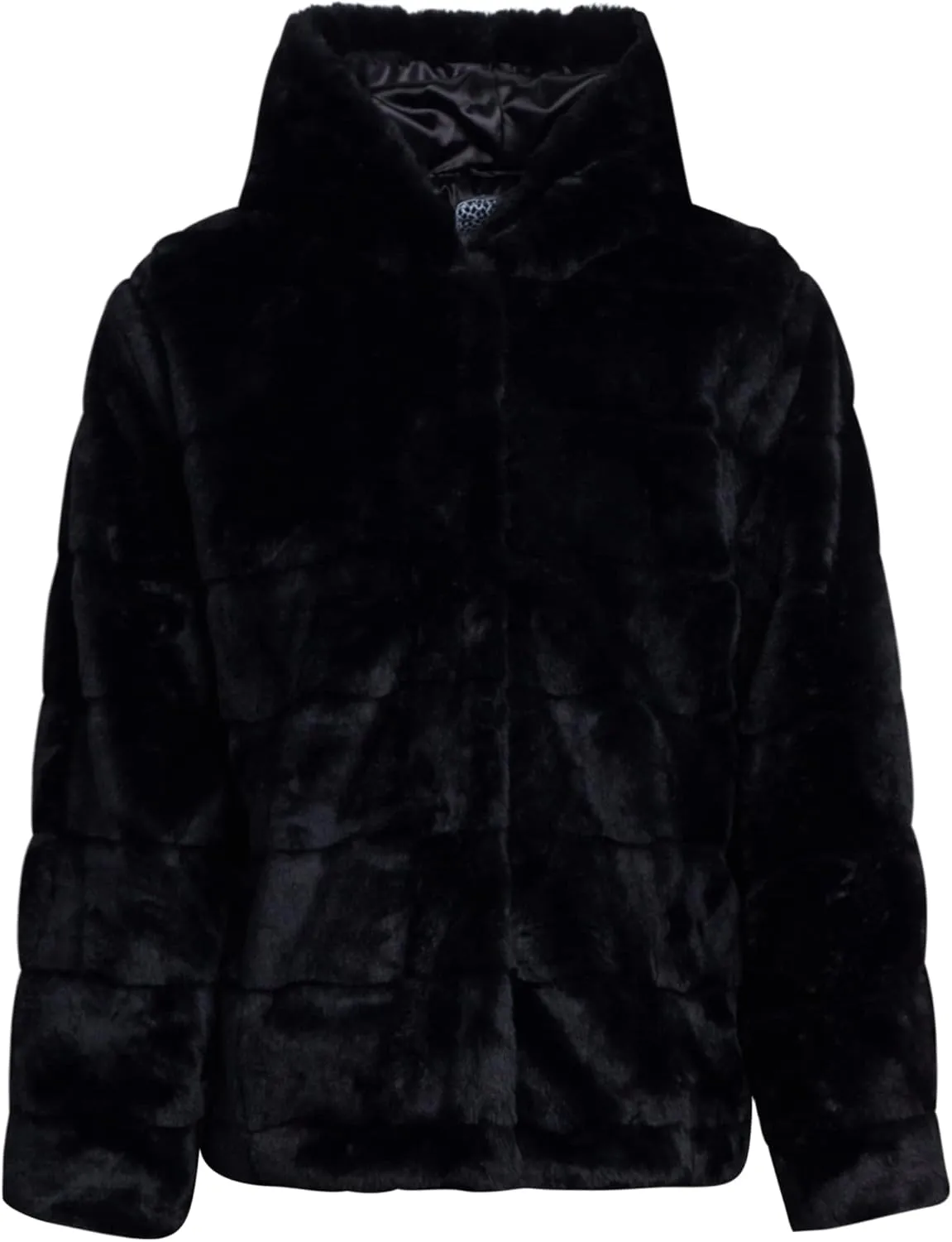 Faux Fur Jacket - Plush Sherpa Teddy Coat with Hood (Size: 7-16)