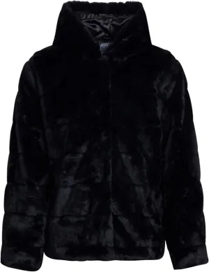 Faux Fur Jacket - Plush Sherpa Teddy Coat with Hood (Size: 7-16)