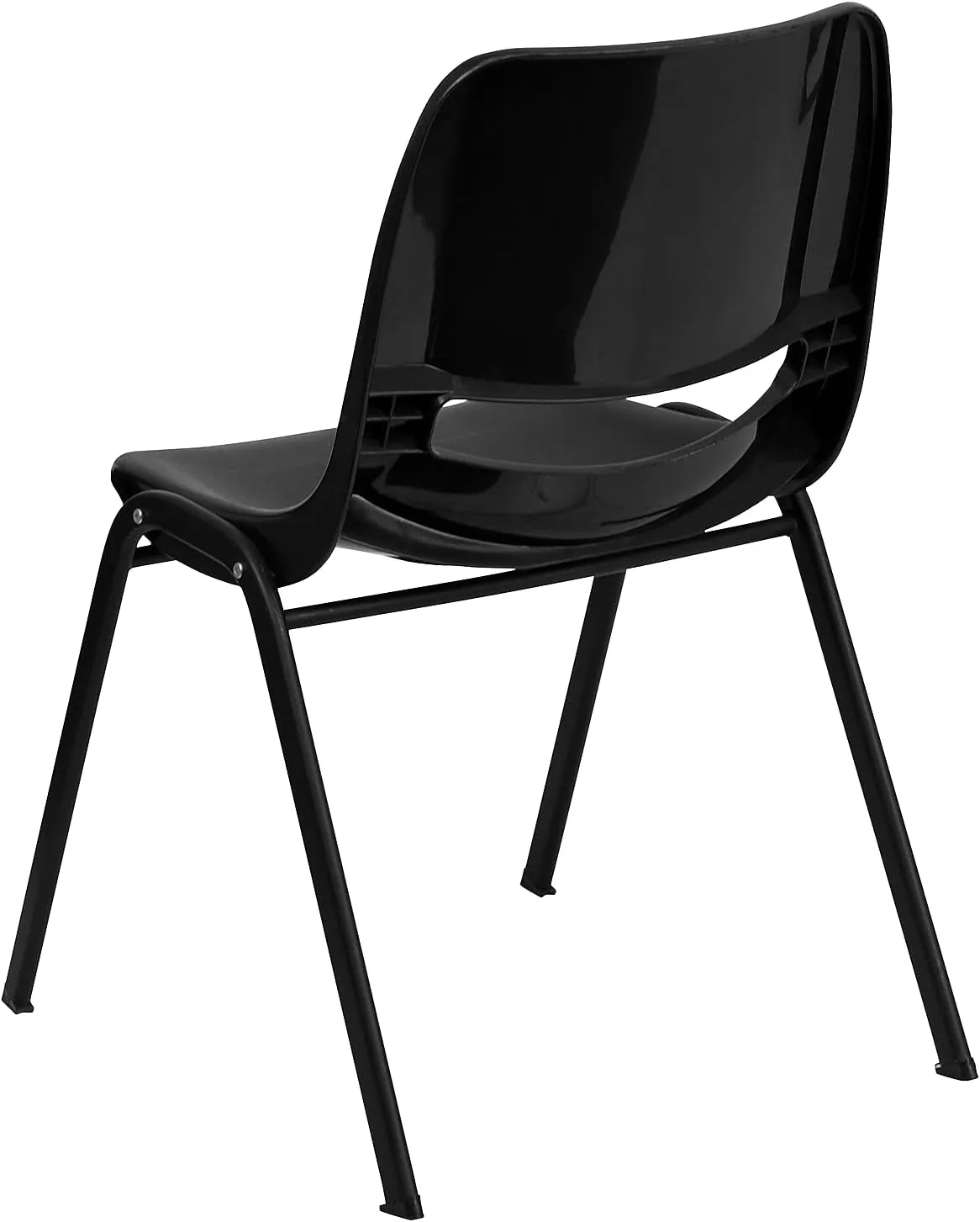 Flash Furniture 5 Pack HERCULES Series 440 lb. Capacity Kid's Black Ergonomic Shell Stack Chair with Black Frame and 14" Seat Height