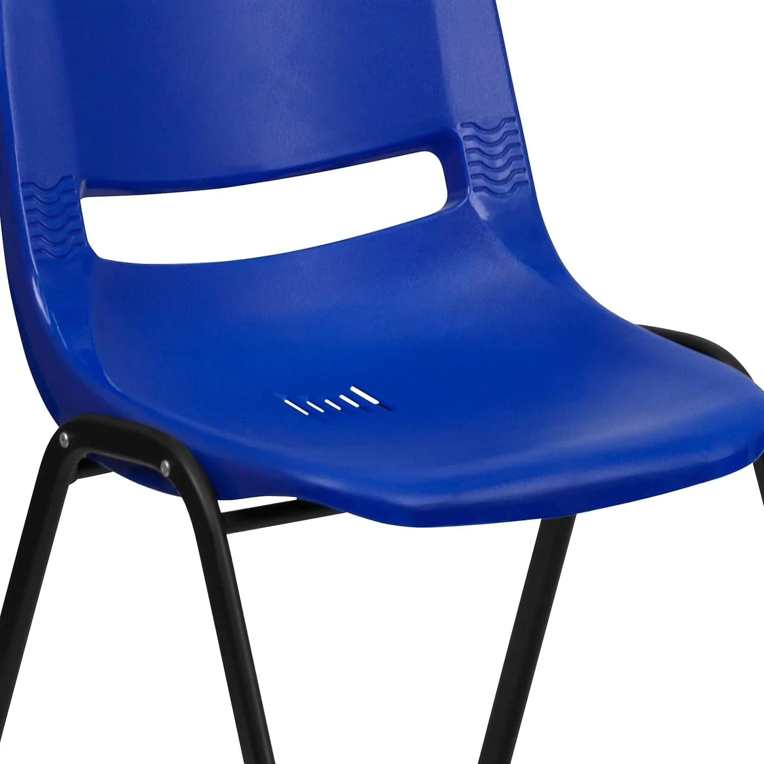 Flash Furniture 5 Pack HERCULES Series 440 lb. Capacity Kid's Navy Ergonomic Shell Stack Chair with Black Frame and 14" Seat Height