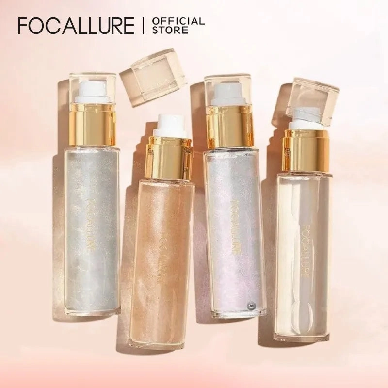 FOCALLURE Glitter Shiny Body Spray Pearlescent Long-Lasting Setting Spray Hydrating Mermaid Highlighter Face Makeup Cosmetics