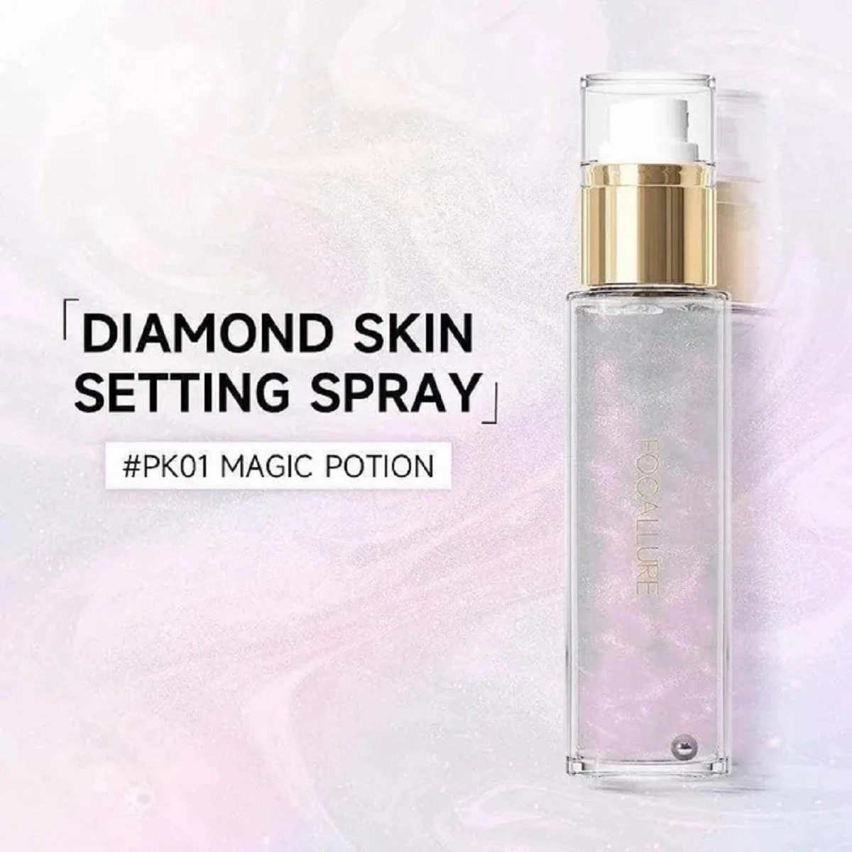 FOCALLURE Glitter Shiny Body Spray Pearlescent Long-Lasting Setting Spray Hydrating Mermaid Highlighter Face Makeup Cosmetics