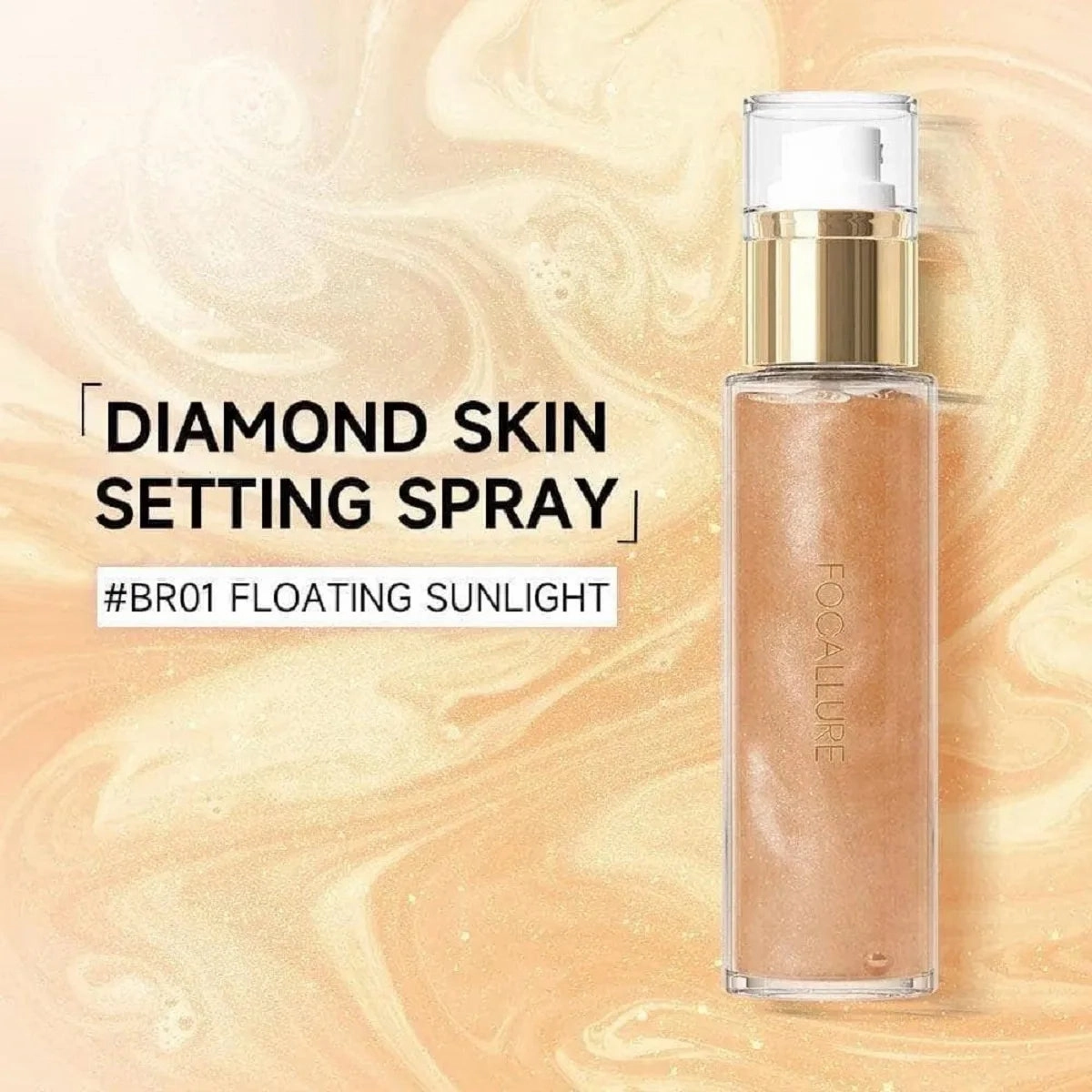 FOCALLURE Glitter Shiny Body Spray Pearlescent Long-Lasting Setting Spray Hydrating Mermaid Highlighter Face Makeup Cosmetics