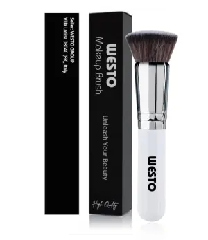Foundation Makeup Brush – Single Face Brush for Liquid, Cream, and Powder Application – Soft Synthetic Bristles – White Color