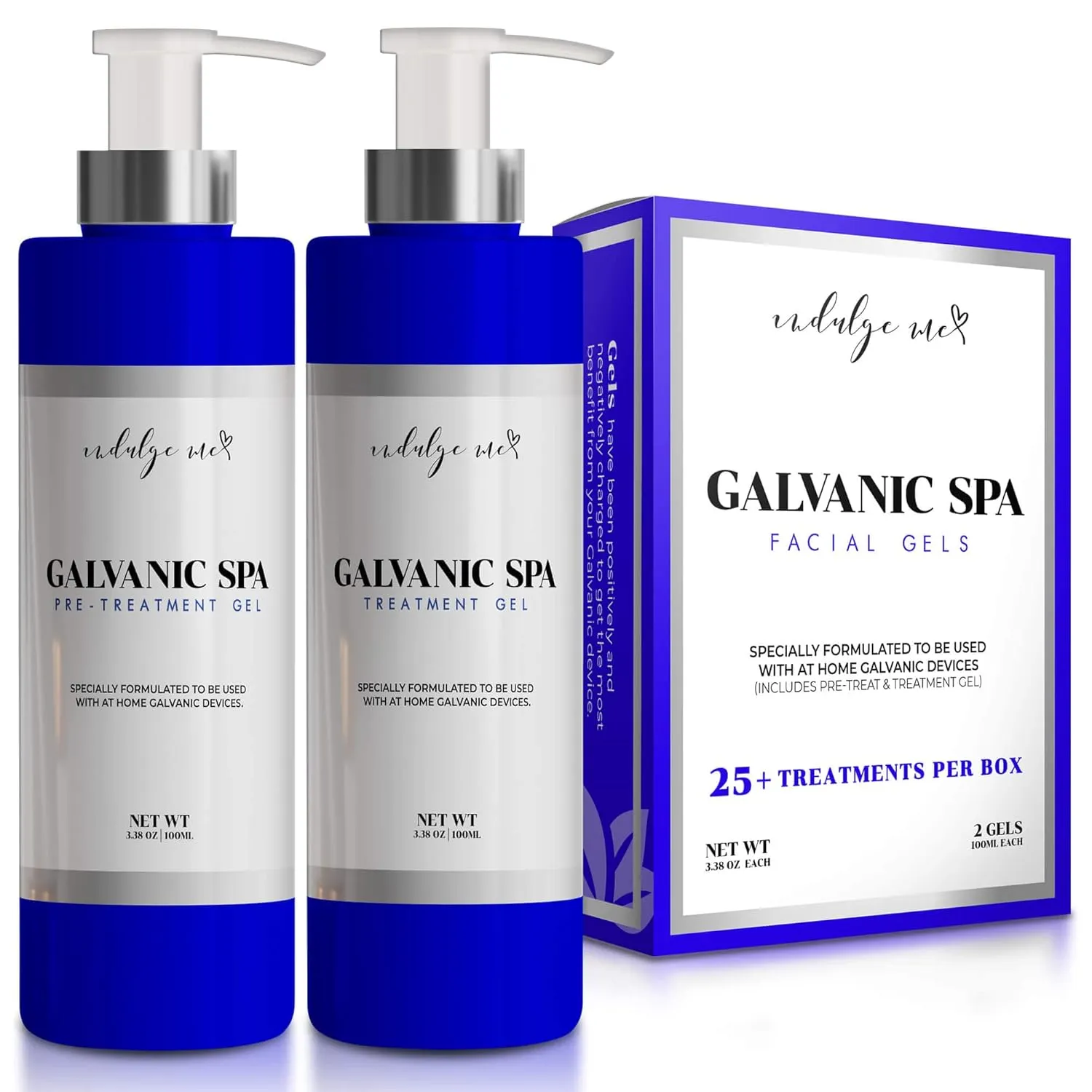 Galvanic Gel Set – 2 Set Pre & Treatment Gels, Specially Formulated to be Used with Galvanic Home Devices, Primer and Leave on Gels, Marigold, Vanilla, Seaweed, Niacinamide, Vitamin E, Arginine More