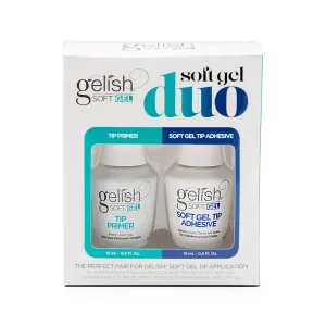 Gelish Soft Gel Duo – Includes Soft Gel Tip Primer & Adhesive for Long-Lasting, Natural-Looking Gel Nails, Easy Application, and Strong Hold (15mL Each)