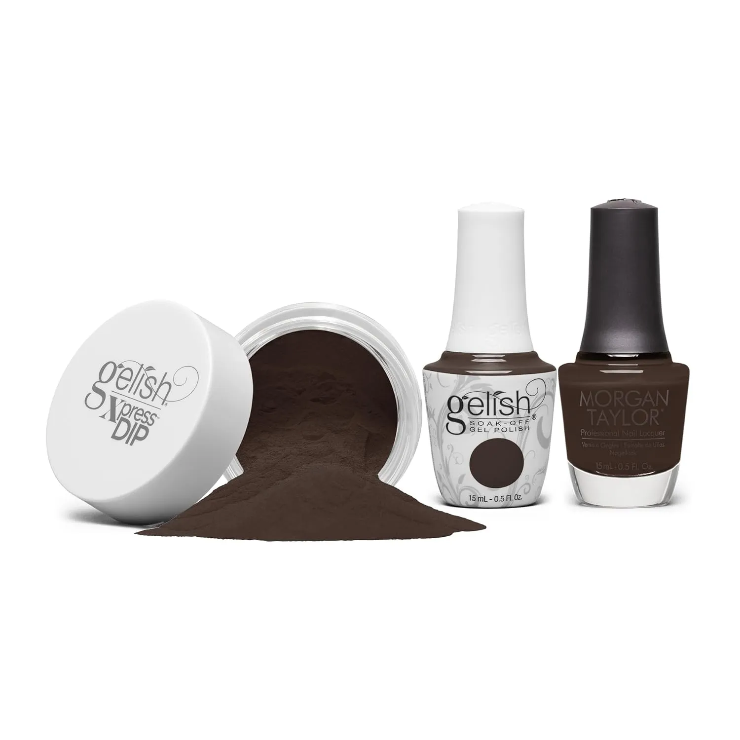 Gelish Trio Fall Collection In Frame – 3-Piece Set, 15ml Gelish Gel Polish, 15ml Morgan Taylor Lacquer, 1.5oz Gelish Xpress Dip, Gel-Lacquer-Dip Combo for Stunning Nails (Artwork In Progress, 15mL)