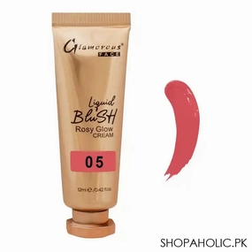 Glamorous Face Liquid Blush Rosy Glow Cream, 05 GF8058, 12ml
