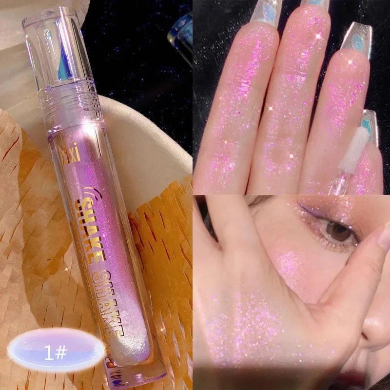 Glitter Highlighter Liquid Eyeshadow Pearlescent Brighten Lying Silkworm Waterproof Diamond Polarized Eyeshadow Makeup Cosmetic