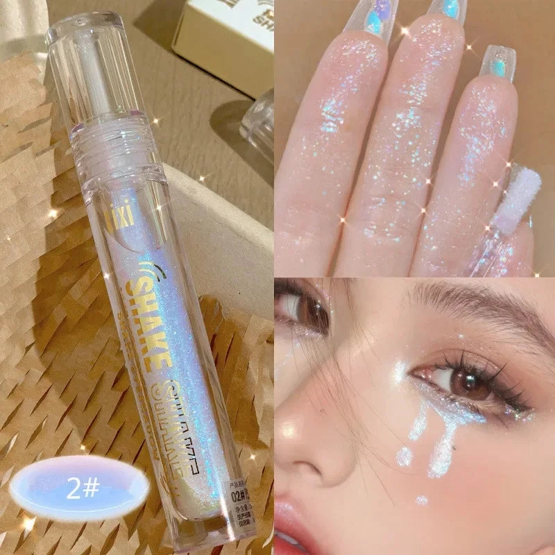 Glitter Highlighter Liquid Eyeshadow Pearlescent Brighten Lying Silkworm Waterproof Diamond Polarized Eyeshadow Makeup Cosmetic