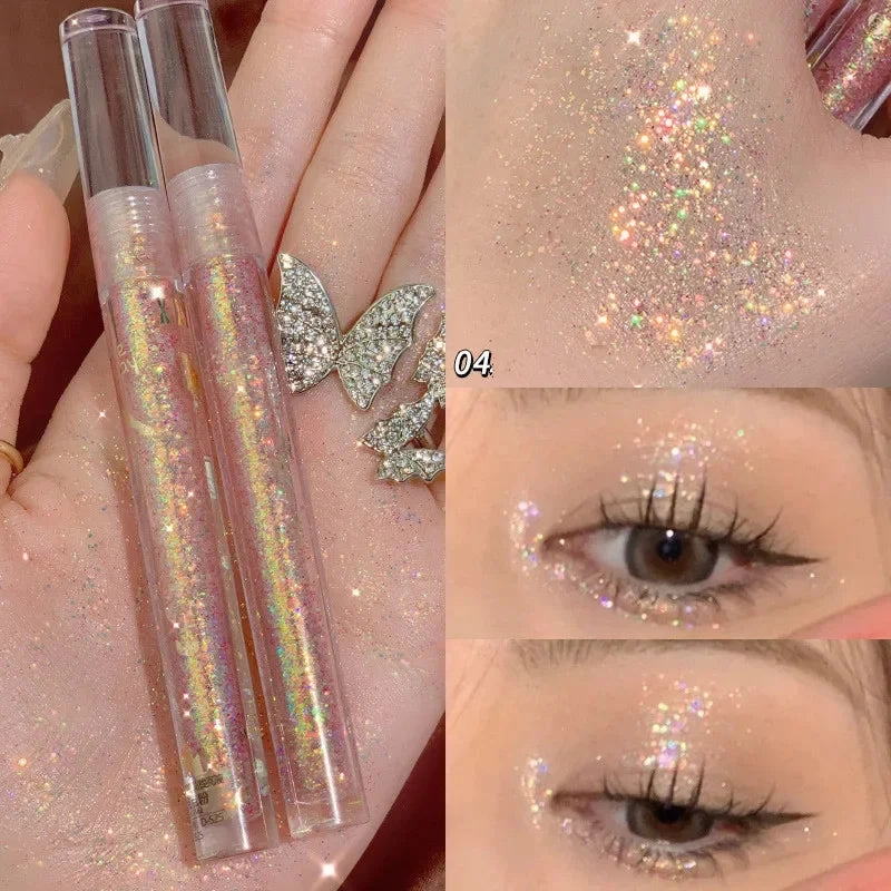 Glitter Highlighter Liquid Eyeshadow Pearlescent Brighten Lying Silkworm Waterproof Diamond Polarized Eyeshadow Makeup Cosmetic