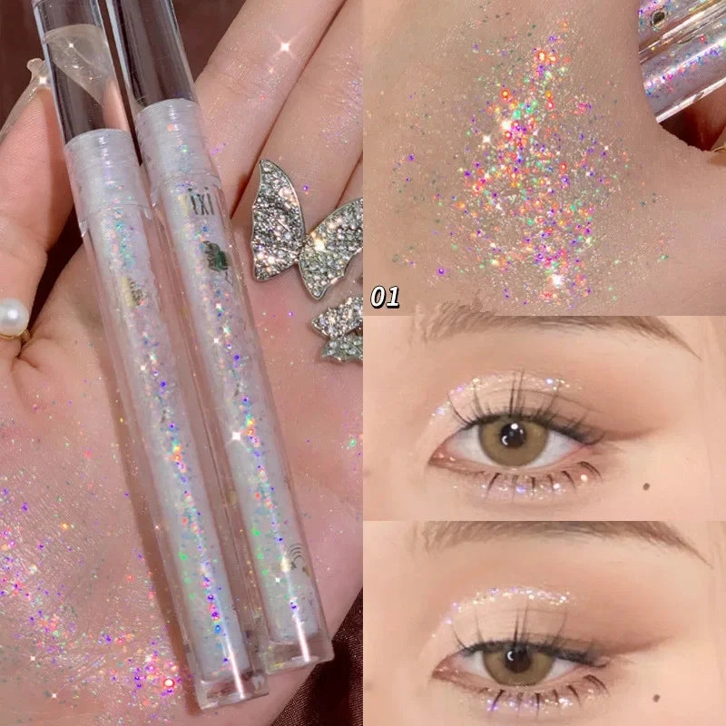 Glitter Highlighter Liquid Eyeshadow Pearlescent Brighten Lying Silkworm Waterproof Diamond Polarized Eyeshadow Makeup Cosmetic