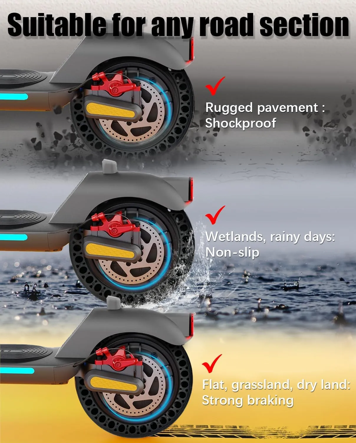 GYL 8.5x2.0 Solid Tire, Replacement for 50/75-6.1 8 1/2x2 8.5x2.125 Inch Original Tire, Fit for Gotrax GXL V2 Hiboy S2 Swagtron SG-5 isinwheel S9 Pro VOLPAM SP06/ SPT7/ SP03 Electric Scooter Black