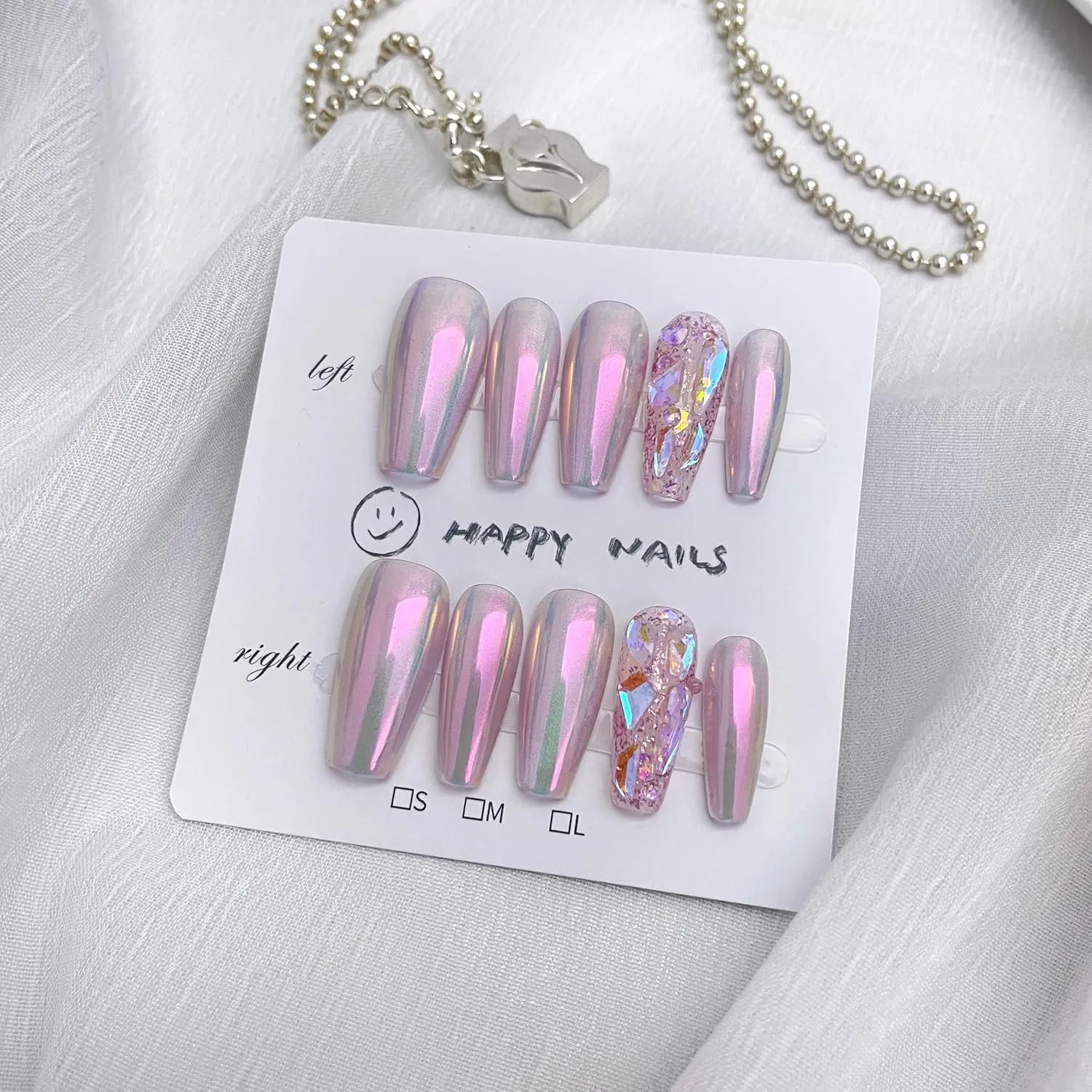 Handmade Nails, 10pcs Handmade Press on Nails,3D Design Hand-painted Nail Art,Reusable Gel Luxury Glue on Fake Nails Kit (FS-9001-M)