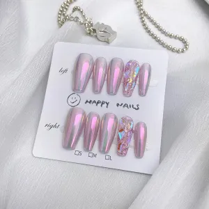 Handmade Nails, 10pcs Handmade Press on Nails,3D Design Hand-painted Nail Art,Reusable Gel Luxury Glue on Fake Nails Kit (FS-9001-S)