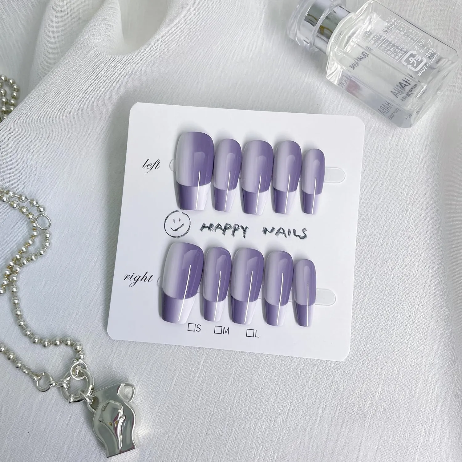 Handmade Nails, 10pcs Handmade Press on Nails,3D Design Hand-painted Nail Art,Reusable Gel Luxury Glue on Fake Nails Kit (FS-9002-M)