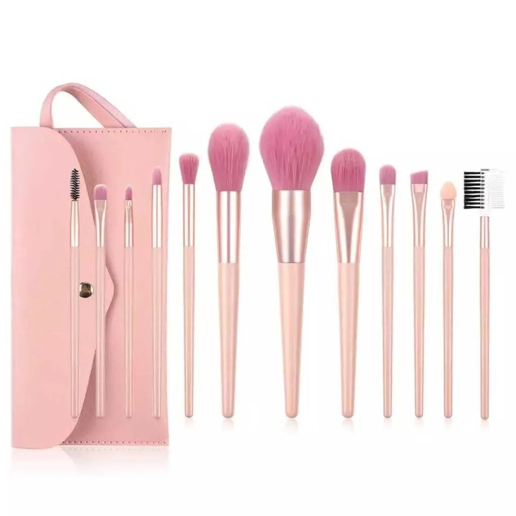 HBJWOV 7/12pcs Professional Makeup Brush Set With Bag Eye Shadow Brush Foundation Brush Lip Brush Eyebrow Brush Makeup Cosmetics Tools(C)