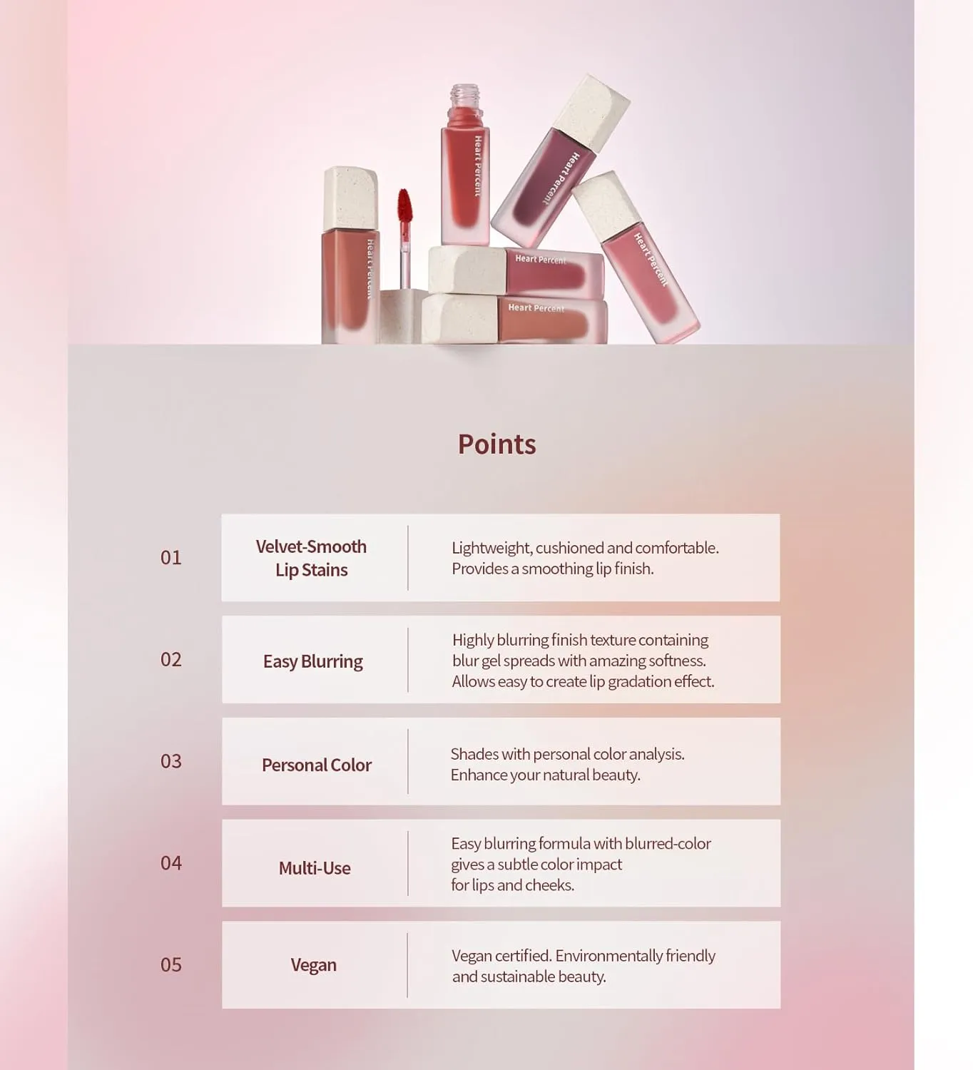 Heart Percent Dote On Mood Blurry Fog Tint, Velvety Matte Soft & Fuzzy Creamy Lightweight Vegan Lip Stains with Personal Color Analysis, #04. Bare Mauve