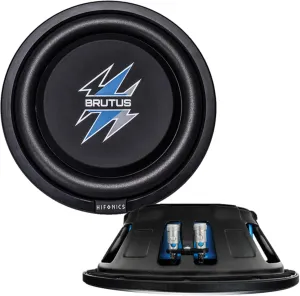 Hifonics BXS10D4 Brutus Shallow Mount Subwoofer (Black) – 10 Inch Subwoofer, 400 Watt, Car Audio System, 2.5 Inch Voice Coils, UV Rubber Surround, Best in Sealed Enclosures, Marine Grade