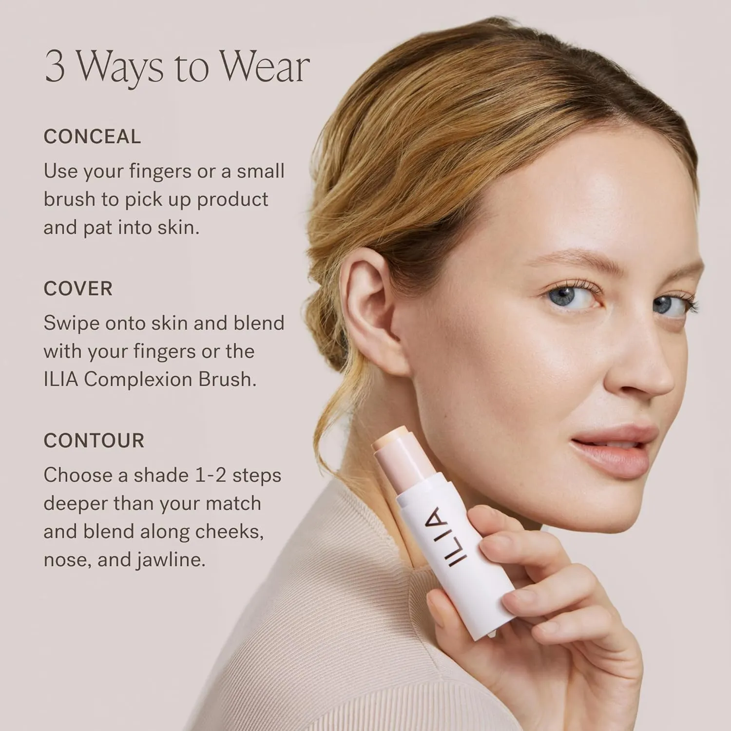 ILIA - Skin Rewind Complexion Stick - Foundation   Concealer   Skincare | Non-Toxic, Vegan, Cruelty-Free, Clean Makeup (7W - Poplar, 0.35 oz | 10 g)