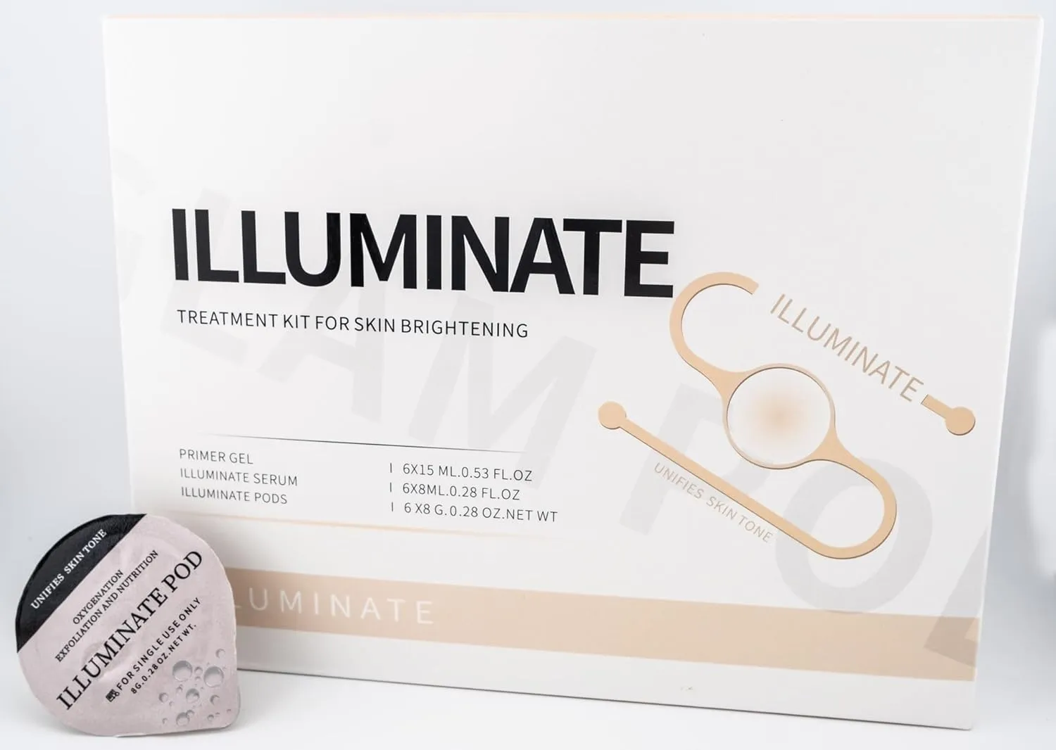 Illuminate - Oxygen Facial CO2 Therapy, Home Facial, 6 Pods   6 Primer Gel   6 Serum After Treatment (New Formula Less Foam)