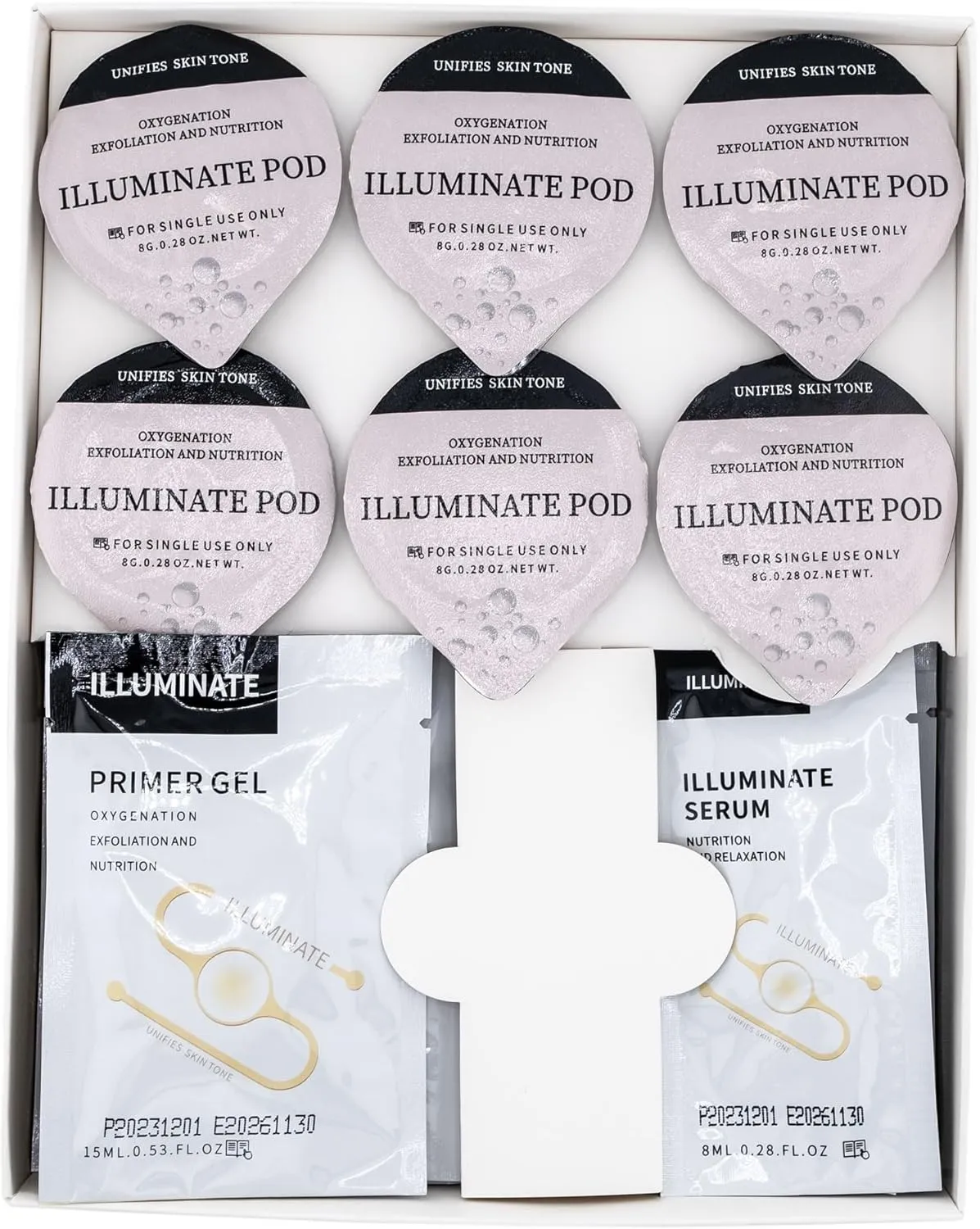 Illuminate - Oxygen Facial CO2 Therapy, Home Facial, 6 Pods   6 Primer Gel   6 Serum After Treatment (New Formula Less Foam)