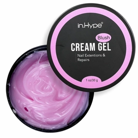 IN.HYPE LED/UV HARD Cream Builder Gel for Extra Long Nail Extensions Jelly Thick for Nail Repair, Strengthening (Blush)