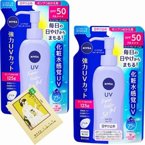 Japanese Sunblock SPF 50/PA    Super Water Gel Sunscreen 4.22floz(125g) Refill,Includes a Original Kyoto-style Maiko oil blotting paper(for Pack of 2) (2)