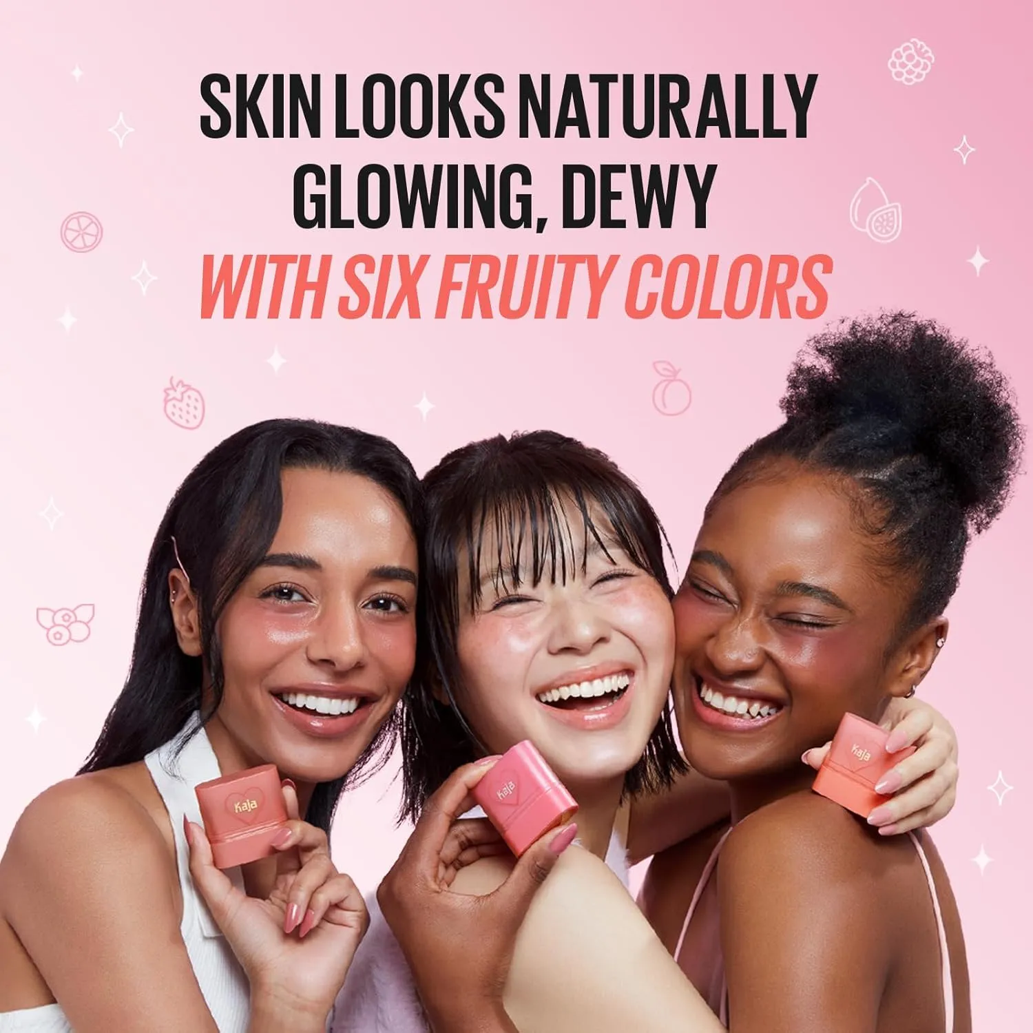 KAJA Cheek & Lip - Dewy Bar 06 Grapefruit Gelato | Creamy Blusher and Balm Multi-Stick, 45% Moisturizing Oil, Apple Extract, Vitamin-Hyaluronic Acid Infused, High Shine, Non-Sticky, Easy Blending, 10g