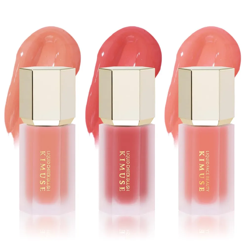 KIMUSE Liquid Blush - Soft Cream Blush for Cheeks, Long-Wearing, Waterproof & Smudge Proof, Dewy Finish