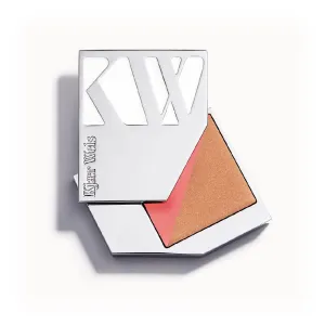 Kjaer Weis Flush & Glow Duo - Cream Blush and Cream Highlighter Makeup Palette. Buildable Creme Blush for Cheeks and Face Highlighter. Cruelty Free Clean Makeup