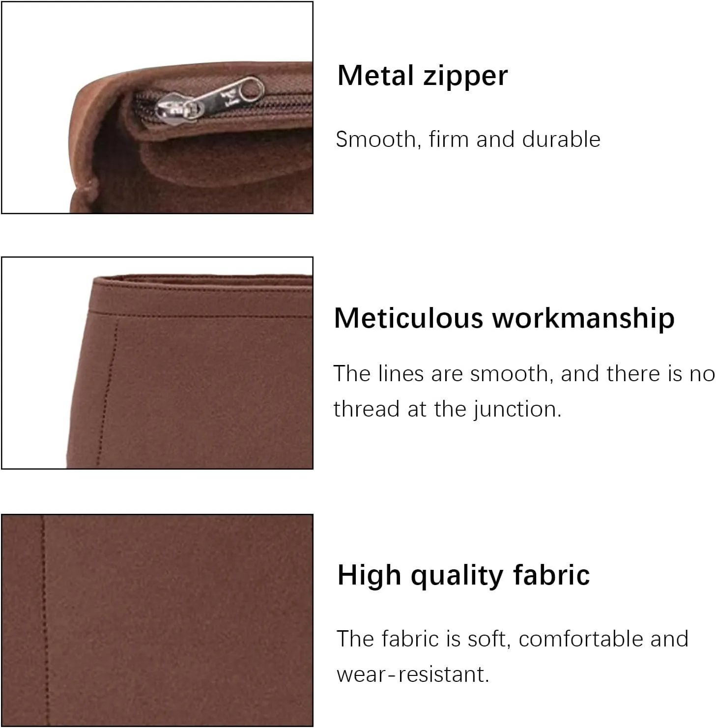 Lckaey Purse Organizer for new Diane stick liner bag storage and sorting bag Felt Insert Y082-coffee
