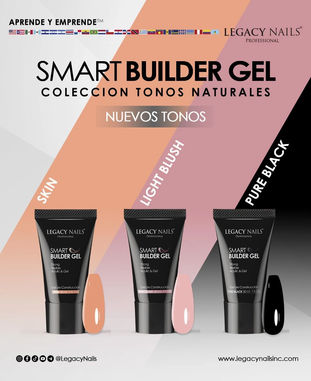 LEGACY NAILS SMART BUILDER GEL 1oz - Odor-Less, Full-Color Coverage, Advanced Viscosity Formula, Perfect for Sculpting Nail Extensions (Light Blush)