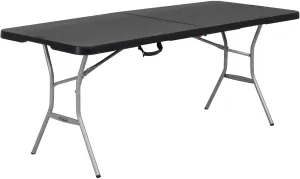 Lifetime 6-Foot Fold in Half Table, Light Commercial, Black