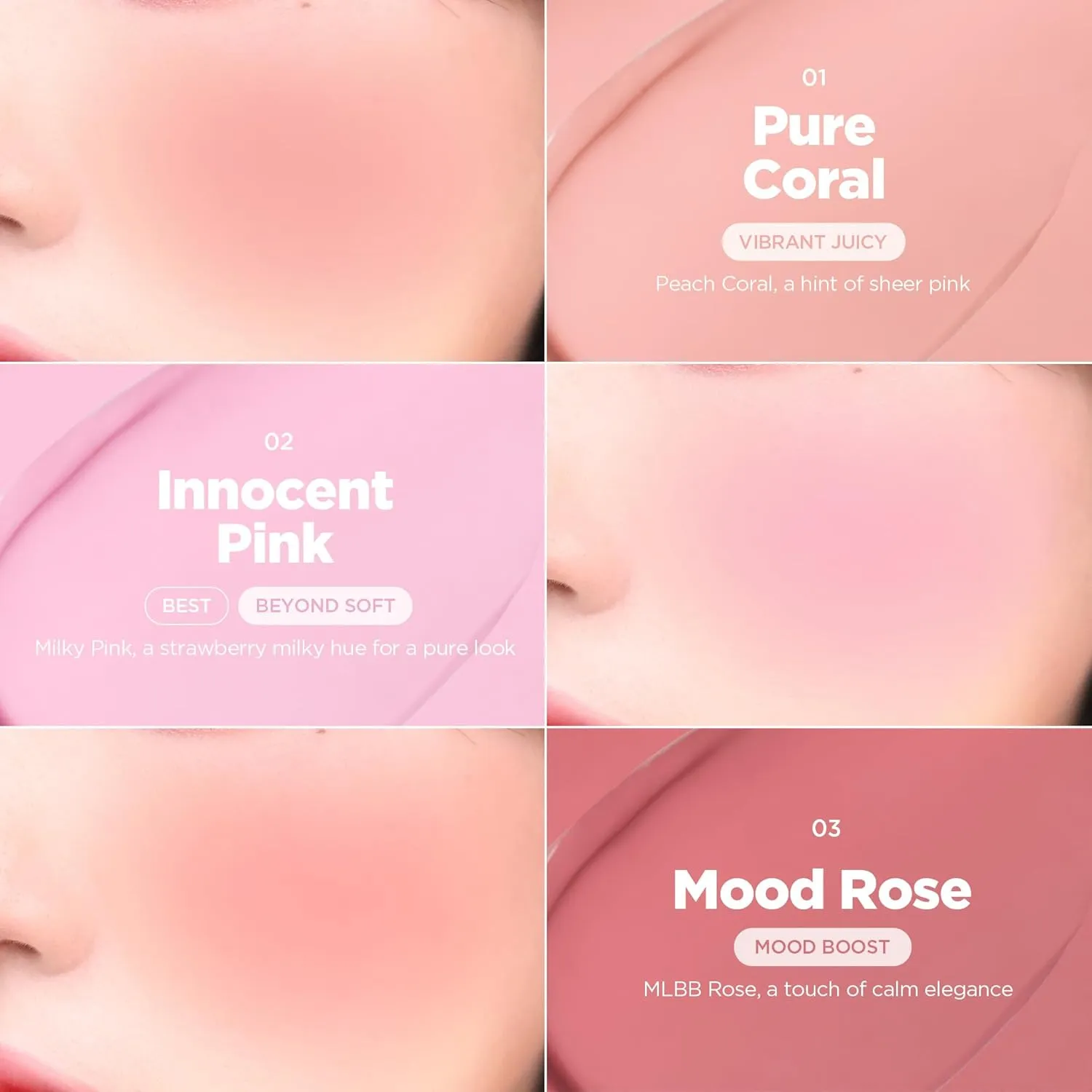 lilybyred Luv Beam Cheek Balm | Heart-Shaped Korean Cream Blush, Semi-Matte Finish, Long-Lasting, Blendable & Buildable, Soft Creamy Texture, Lightweight, Natural Flush, 0.12 oz. (03 Mood Rose)