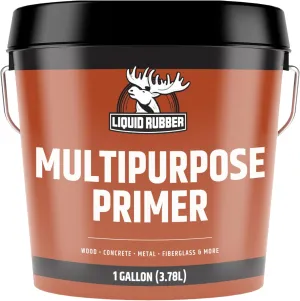 Liquid Rubber Multi-Purpose Primer - Use on Concrete and Wood, Water-Based Non-Toxic and Fast Drying, Easy to Apply, 1 Gallon