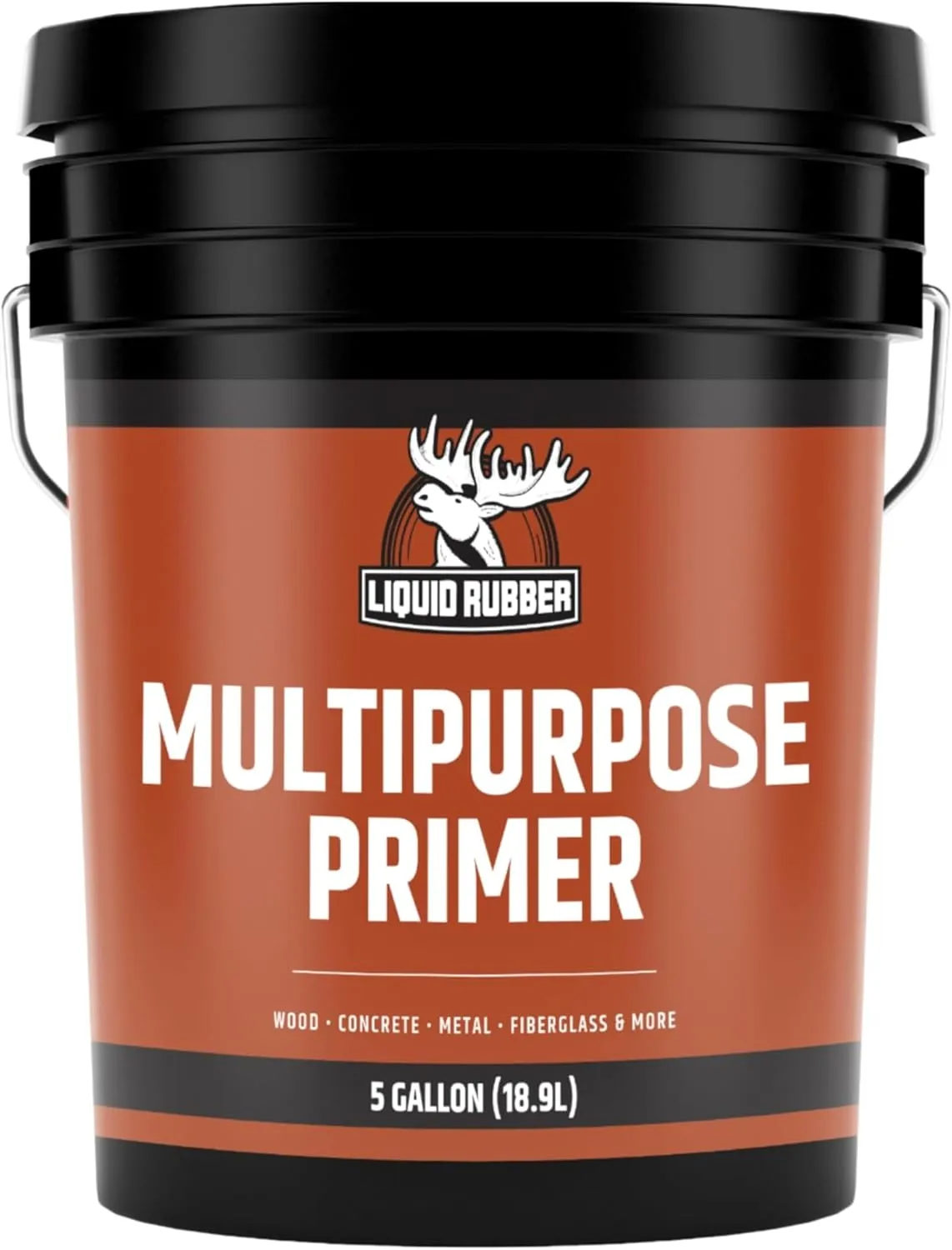 Liquid Rubber Multi-Purpose Primer - Use on Concrete and Wood, Water-Based Non-Toxic and Fast Drying, Easy to Apply, 5 Gallon