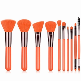 Make Up Brushes 10 Pcs Makeup Brushes Set Ornamental Powder Unanimous Eye Shadow Foundation Blush Beauty Tool Make Up Brush, Orange