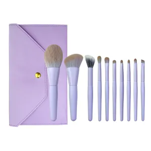 Makeup Brushes, Synthetic Bristles Foundation Powder Concealers Eye Shadows 10 Pcs Brush Set, Travel Friendly, Gift Set, Cruelty-Free & Vegan