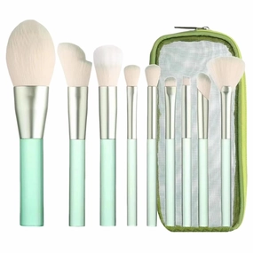 Makeup Brush Set with Storage Case, 9 Pcs Professional Synthetic Foundation Brush,Blending Powder Eyeshadow Contour Eyeliner Concealer Brush,Gifts for Women