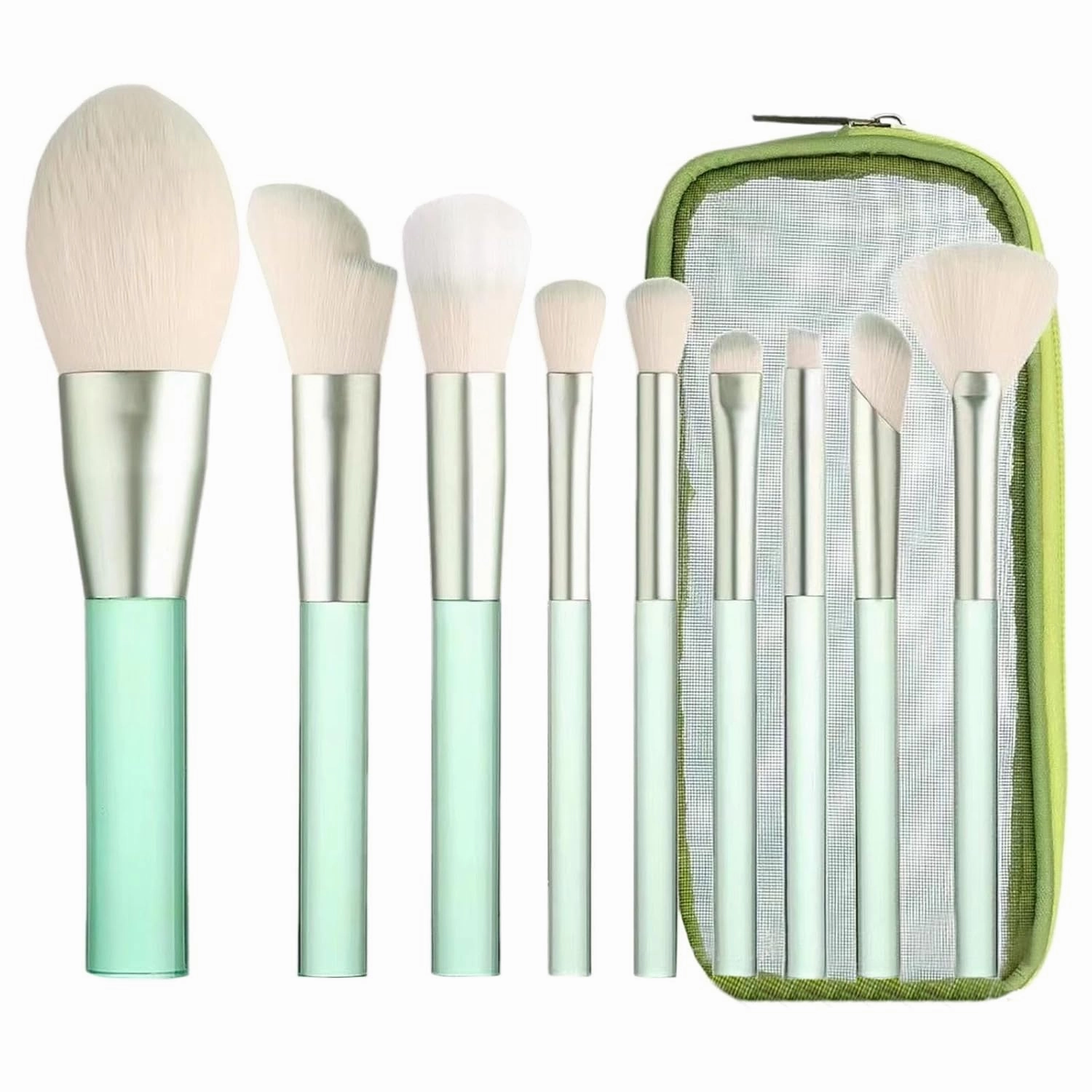Makeup Brush Set with Storage Case, 9 Pcs Professional Synthetic Foundation Brush,Blending Powder Eyeshadow Contour Eyeliner Concealer Brush,Gifts for Women