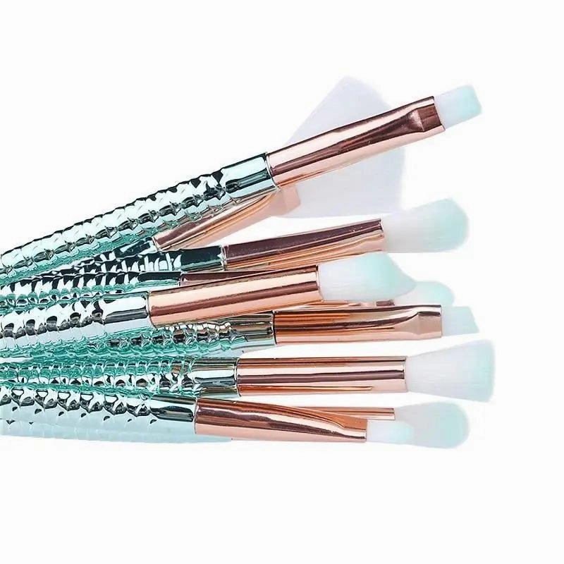 Makeup Brushes Kit Natural Tool Pencil Cosmetics Foundation Artist Mermaid Highlighter Face Set Of Bronzer Eyeshadow Lip