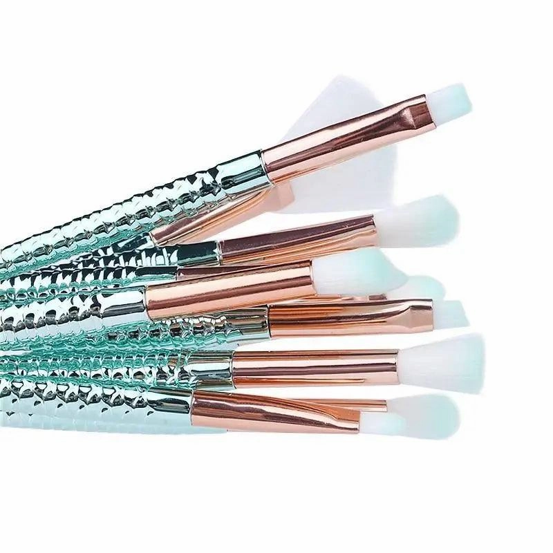 Makeup Brushes Kit Natural Tool Pencil Cosmetics Foundation Artist Mermaid Highlighter Face Set Of Bronzer Eyeshadow Lip