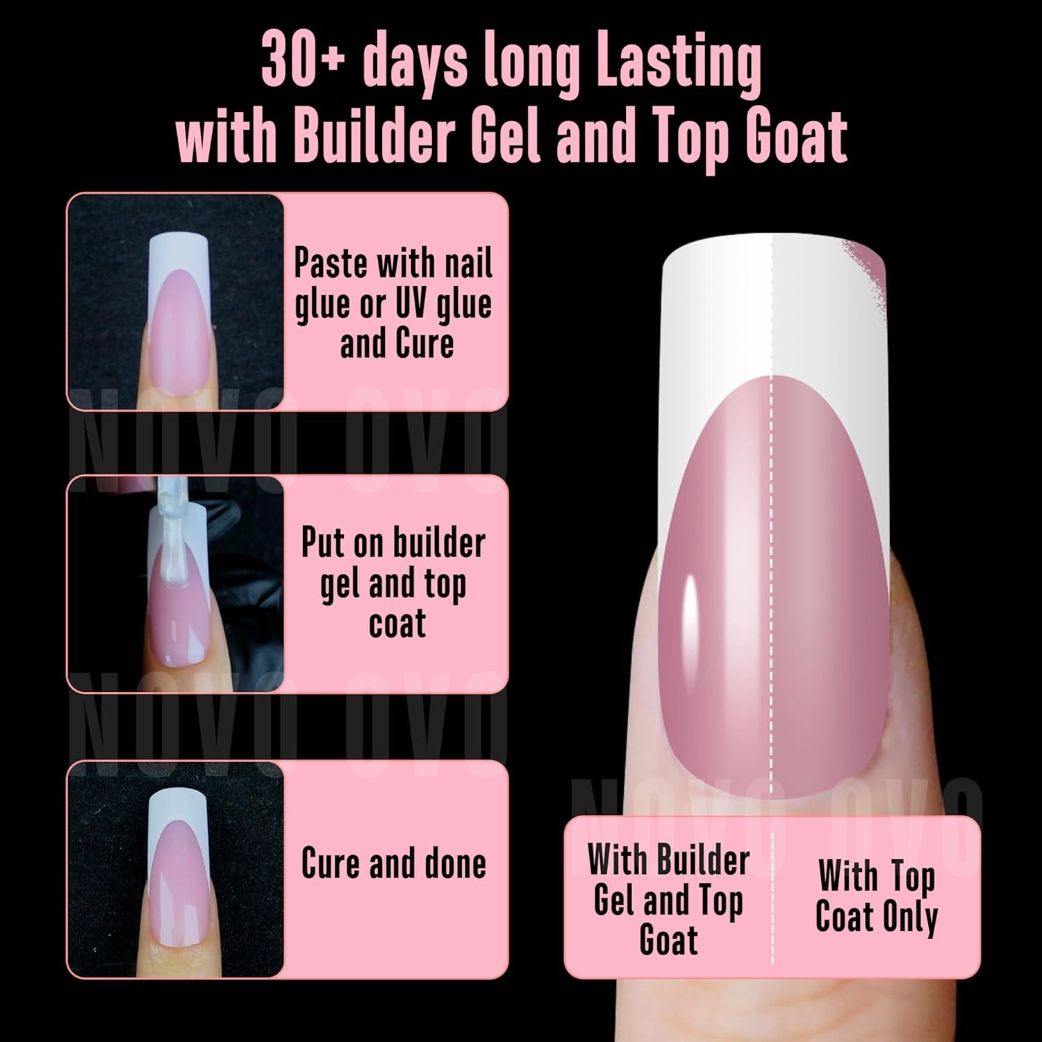 Medium Slightly Curved White French Tip Nail Tips BERRY PINK Full Cover for Press on Acrylic, Extra Thick M Soft Gel False Nail, need Builder Gel Top Coat, no Glue included x 15 Sizes 240 pc