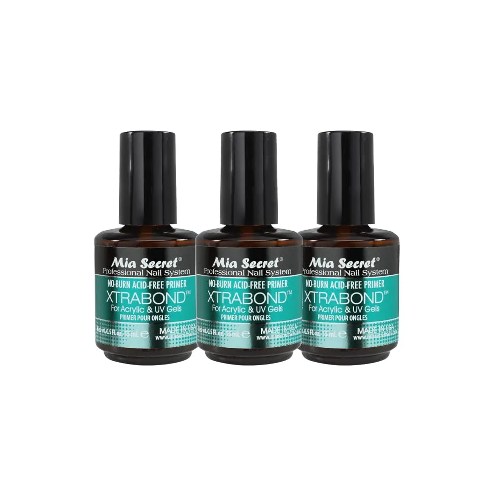 Mia Secret 3PCS No Burn Acid Free Primer Xtra Bond Acrylic Uv Gel 0.5 Fl Oz…
